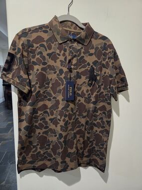Polo by Ralph Lauren Men’s Camouflage Polo Shirt - Brown/Olive.